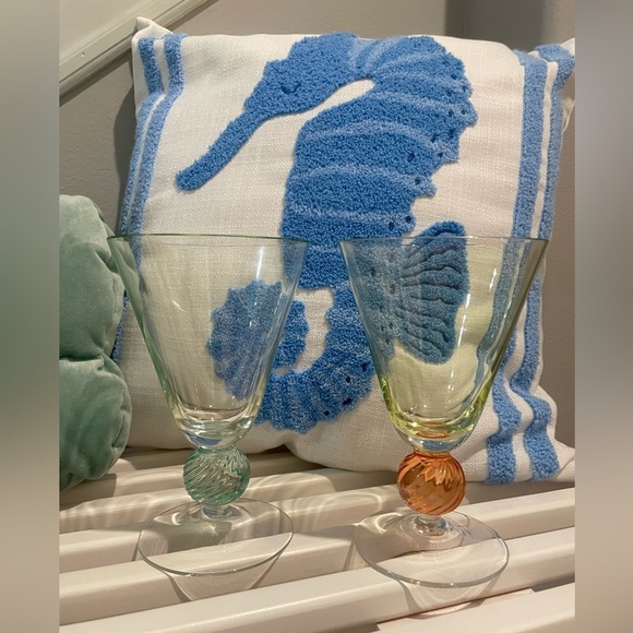 Set Of 2 Southern Living At Home Tango Water Iced Tea Goblets Multicolor Glass - Picture 1 of 16